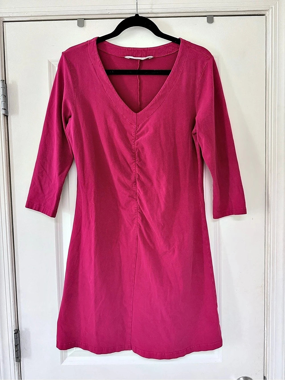 Athleta Pink V-Neck Long Sleeve Pink Slip on Dress LP